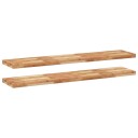 Flytende hyller 2 stk 120x30x4 cm oljebehandlet heltre akasie