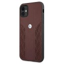 BMW Curve Perforert Lærdeksel til iPhone 11/XR - Rød