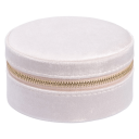 DARK Velvet Jewellery Box Round Sparkled Pale Rose