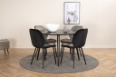 Venture Home Dipp Spisegruppe 115 cm Rund med 4 Emsa Stoler Sort
