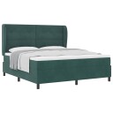  Boxspring seng med madrass Mørkegrønn 180x200 cm Fløyel