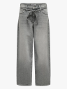 Only Gianna Mid Waist Straight Denim Grå 29/34