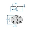 Roca Hengsel oval 64,5 x 48 mm SS316