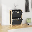 vidaXL Skoskap svart 57,5x33x80 cm konstruert tre