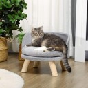 Northio Grå Innendørs Hundesofa Med Pute Og Sklisikre Føtter