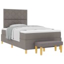  Box Spring Seng med Madrass & Benk Taupe 120x190 cm Stoff