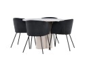 Olivia Spisegruppe 110 cm Rund med 4 Berit stoler   Beige/Svart