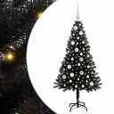  Juletre med 150 LED med stativ Svart 120 cm PVC