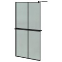 vidaXL Dusjvegg med hylle svart 100x195 cm ESG-GLASS OG ALUMINIUM