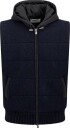 Gran Sasso Knitted wool vest with hoodie 56 blå herre