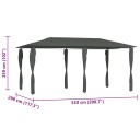 vidaXL Paviljong med stolpetrekk 3x6x2,6 m antrasitt 160 g/m²