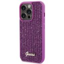 Guess Disco Metal Script Deksel for iPhone 15 Pro - Rosa