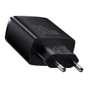Baseus 30W Hurtiglader med 2xUSB-A og 1xUSB-C - Svart