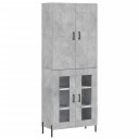 vidaXL Highboard betong grå 69,5x34x180 cm konstruert tre 8720845409920