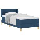  Box Spring Seng med Madd/jpeg Min blå 90x190 cm Stoff
