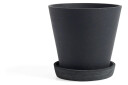 HAY Flowerpot with saucer krukke XL Ø21.5 cm Svart