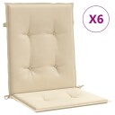 vidaXL Hage stolputer 6 stk. Beige 100 x 50 x 3 cm