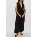 ROTATE V Neck Flower Top   Black   38