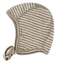 Joha Babylue Ull/Silke Rib Mørk Beige/Stripete Joha 48 cm Lue baby Hvit