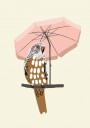 Parrot"s Pink Umbrella Plakat / 30x40