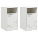  Nattbord 2 stk hvit 34,5x39x62 cm stål 841774
