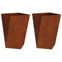 vidaXL Plantekassed 2 pcs Rusten 50 x 50 x 75 cm Cortenstål