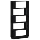 vidaXL Bokhylle/romdeler svart 80x25x163,5 cm heltre furu