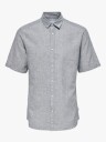 Only & Sons Caiden Short Sleeve Solid Linen Shirt Blå XXL