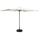 vidaXL Hageparasol med base 200 x 300 cm Polyester Rektangulær Krem