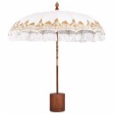 vidaXL Balinesisk parasoll med base Krem og brun Ø 210 220 cm