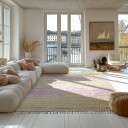 Ryetepper   Amira Natural Cotton Shaggy beige/lilla Størrelse: 240 x 340 cm