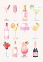 Champagne Cocktail Plakat Plakat / 21x30cm