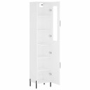 vidaXL Highboard hvit 34,5x34x180 cm konstruert tre 8720845485993