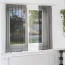  Voilegardiner med fanetopp 2 stk svart 8721158552723