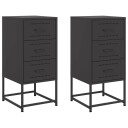 Nattbord 2 stk svart 36x39x78 cm stål 846579