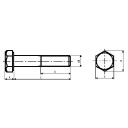 A4 Rustfri Stålbolt M16 x 100 mm DIN 931 Seksanktskruer