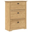 vidaXL Sko Hylle BODO Honning brun 80 x 35 x 118 cm Konstruert tre