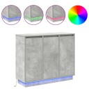  Sideboard med LED Betonggrå 90x32x75 cm Laget av tre