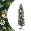  Kunstig Slankt Jule Tre med 300 LED Grønn og hvit 240 cm