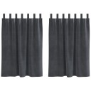  Gardiner med gardiner 2 pcs Lysegrå 140 x 140 cm Fløyel