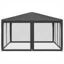 Festtelt med 8 sidevegger av netting antrasitt 4x4 m HDPE