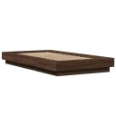  Sengeramme med LED-lys brun eik 75x190 cm konstruert tre 8721102617980