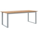 Utemiddagsbord Grå 200x90x75 cm Stål & Solid Acacia