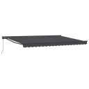  Manuell utskiftbar markise Antrasitt 5 × 3,5 m