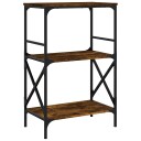  Bokhylle 3 etasjer røkt eik 59x35x90,5 cm konstruert tre 8721012193963