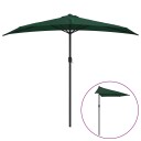 vidaXL Balkongparasoll med aluminiumsstang grønn 270x135 cm halv
