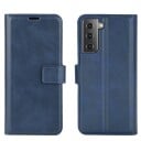 INCOVER Samsung Galaxy S21 Skinn Flip Deksel med Lommebok - Blå