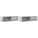 TV benker 2 stk betonggrå 100x31x25,5 cm konstruert tre