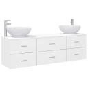 vidaXL Baderomsinnredningssett 3 stk. Hvit 49,5 x 44,5 x 65 cm
