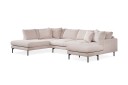 Menard 4 seters Venstrevendt Stor U formet Dyp Large Sofa med Divan og Sjeselong i Fløyel   Beige